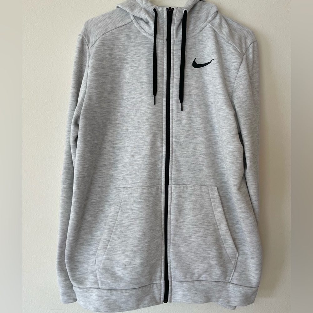 Nike Dri-Fit Zip-Up Sweatshirt Gray Heather Size M Medium Zip Up